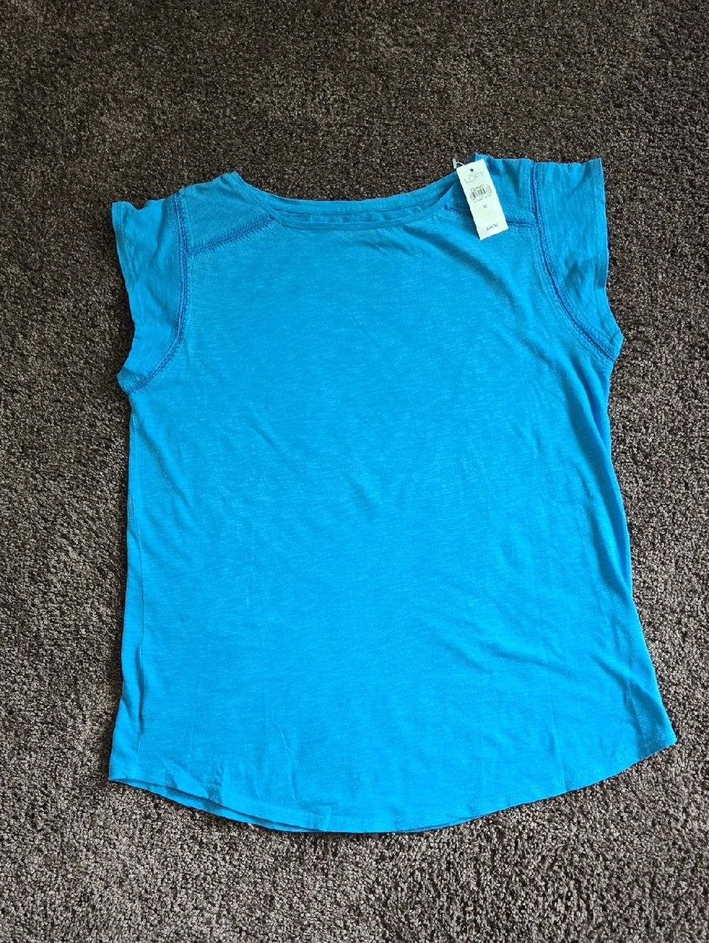 NEW Ann Taylor Loft Blue Flutter Sleeve Tee Top M